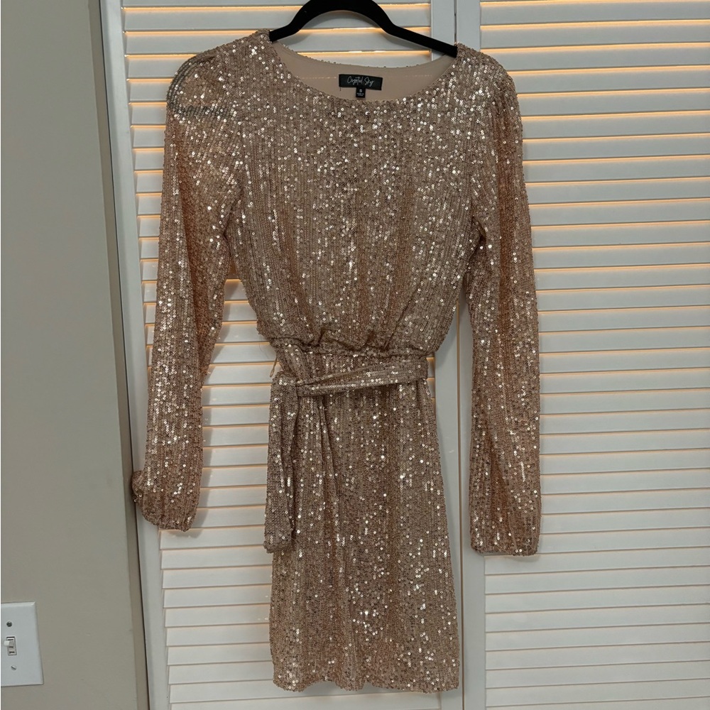 Gold Sequin NYE Dress